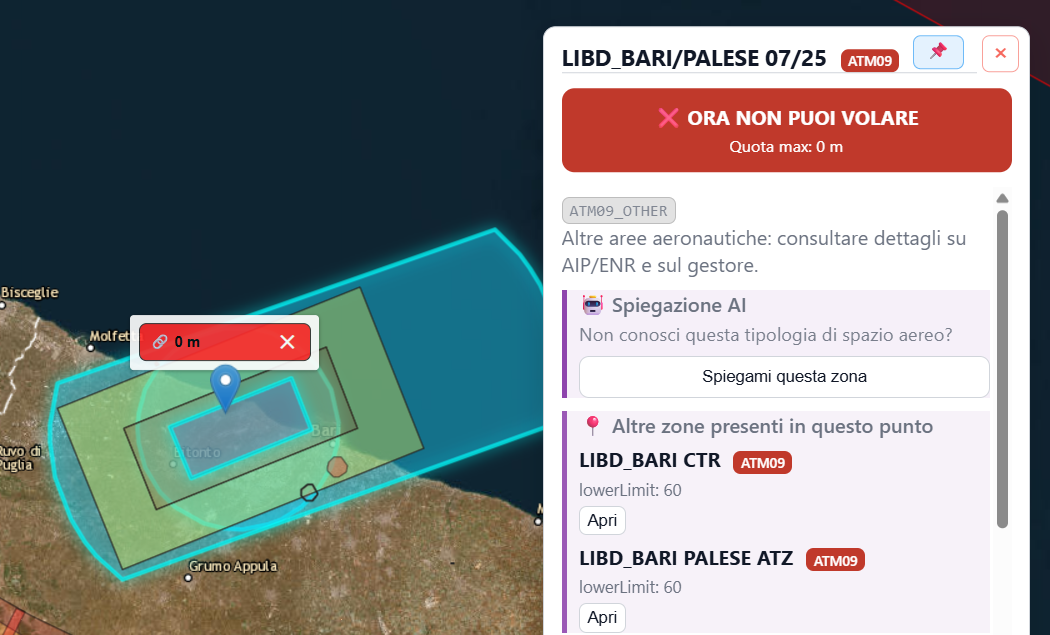 Esempio di aeroporto con CTR e ATZ sovrapposte