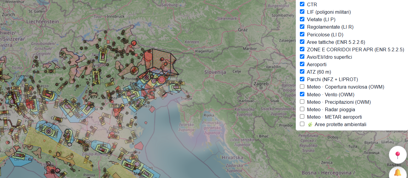 Layer meteo vento OpenWeatherMap