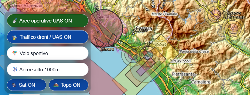 Comandi per la scelta della base cartografica