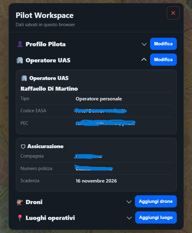 Finestra Operatore UAS