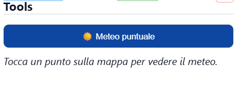 Stato iniziale dello strumento Meteo puntuale